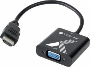 Adapter AV Techly HDMI - D-Sub (VGA) czarny (IDATA HDMI-VGA2P) 1