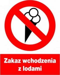 Mój dom Zzo-17 Znak Tabliczka Zakaz Wchodzenia Z Lodami 1