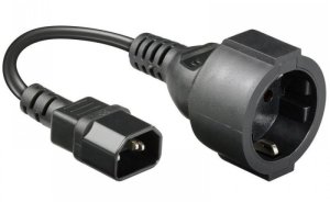 Kabel zasilający Manhattan Manhattan Adapter Zasilania IEC320 C14 na Schuko F Gniazdo 23cm 2