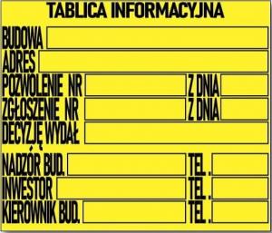 Mój dom Bti-2 Tablica Informacyjna Budowlana Wg. Ustawy 1