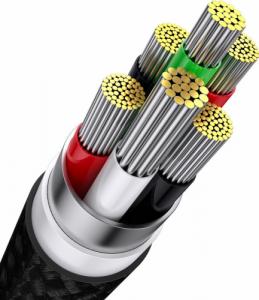 Kabel USB Baseus USB-A - USB-C + microUSB + Lightning 1.2 m Czarny (CASS030001) 13