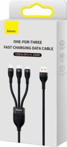 Kabel USB Baseus USB-A - USB-C + microUSB + Lightning 1.2 m Czarny (CASS030001) 14