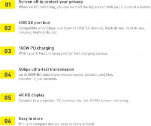 Stacja/replikator Baseus Lite Series USB-C (WKQX050102) 4