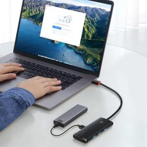 HUB USB Baseus Lite Series 1x USB-C  + 4x USB-A 3.0 (WKQX030301) 4