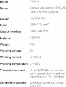 Karta sieciowa Baseus Lite (WKQX000302) 3