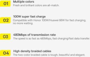 Kabel USB Baseus USB-A - USB-C 2 m Biały (CALD000702) 18