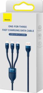 Kabel USB Baseus USB-A - USB-C + microUSB + Lightning 1.2 m Niebieski (CASS030003) 14