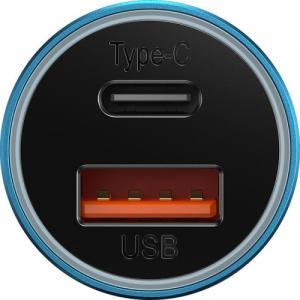 Ładowarka Baseus Ładowarka samochodowa Baseus Golden Contactor Max, USB + USB-C, 60W (niebieska) 17