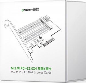 Kontroler Ugreen Adapter PCIe 3.0 x4 do M.2 M-Key + M.2 B-Key 5