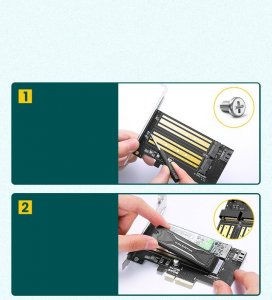 Kontroler Ugreen Adapter PCIe 3.0 x4 do M.2 M-Key + M.2 B-Key 9