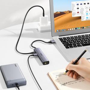 HUB USB Ugreen 1x RJ-45 1x USB-C  + 3x USB-A 3.0 (UGR1219SLV) 19