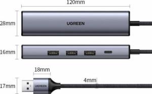 HUB USB Ugreen 1x RJ-45 1x USB-C  + 3x USB-A 3.0 (UGR1219SLV) 29