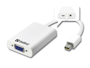 Adapter AV Value DisplayPort Mini - D-Sub (VGA) + Jack 3.5mm biały (509-05) 2