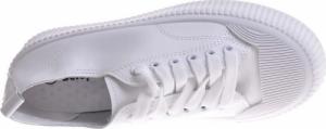 Pantofelek24 Białe sznurowane trampki na platformie /F9-3 12270 S396/ 38 8