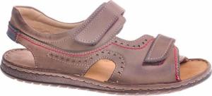 Pantofelek24 Skórzane brązowe sandały męskie Roxebut /B8-3 12039 S928/ 40 1