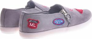 Pantofelek24 Zamszowe szare trampki slip on z ustami /G12-3 11961 S196/ 36 7