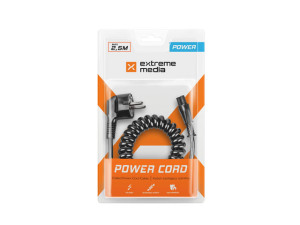 Kabel zasilający KABKOM KABEL ZASILAJĄCY LAPTOP (MIKI) C5 SPIRALA 0.6-2.5M NATEC EXTREME MEDIA (BLISTER) - NKA-0846 2