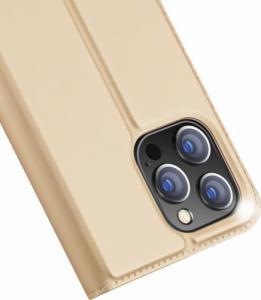 Dux Ducis Skin Pro kabura etui pokrowiec z klapką iPhone 14 Pro Max złoty 21