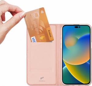 Dux Ducis Skin Pro kabura etui pokrowiec z klapką iPhone 14 Pro Max różowy 12