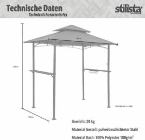 Stilista Stilista Pawilon ogrodowy, 240 x 150 x 245 cm, antracyt 5