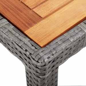 vidaXL vidaXL Stół ogrodowy, 190x90x75 cm, rattan PE i drewno akacjowe, szary 3
