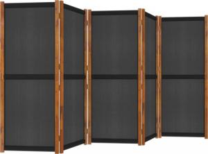 vidaXL Parawan 5-panelowy, czarny, 350 x 180 cm 4