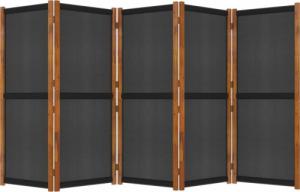 vidaXL Parawan 5-panelowy, czarny, 350 x 180 cm 5