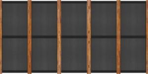 vidaXL Parawan 5-panelowy, czarny, 350 x 180 cm 6