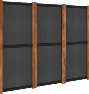 vidaXL Parawan 3-panelowy, czarny, 210 x 180 cm 2