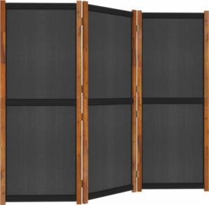 vidaXL Parawan 3-panelowy, czarny, 210 x 180 cm 4