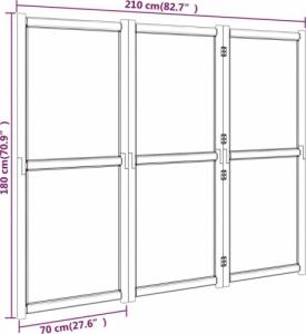 vidaXL Parawan 3-panelowy, czarny, 210 x 180 cm 9
