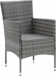 vidaXL vidaXL 7-cz. zestaw mebli ogrodowych z poduszkami, polirattan, szary 5