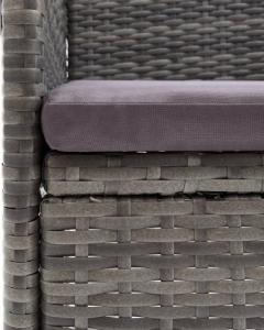 vidaXL vidaXL 7-cz. zestaw mebli ogrodowych z poduszkami, polirattan, szary 9