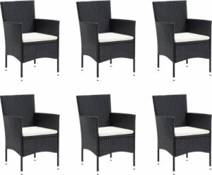 vidaXL vidaXL 7-cz. zestaw mebli ogrodowych z poduszkami, polirattan, czarny 3