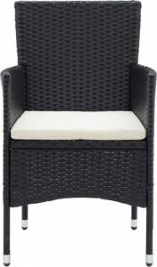 vidaXL vidaXL 7-cz. zestaw mebli ogrodowych z poduszkami, polirattan, czarny 6