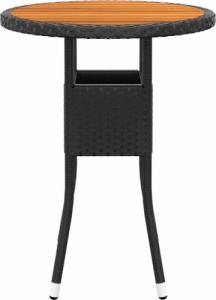 vidaXL vidaXL 3-cz. zestaw mebli ogrodowych, polirattan, czarny 4