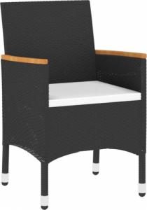 vidaXL vidaXL 3-cz. zestaw mebli ogrodowych, polirattan, czarny 5