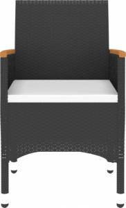 vidaXL vidaXL 3-cz. zestaw mebli ogrodowych, polirattan, czarny 6