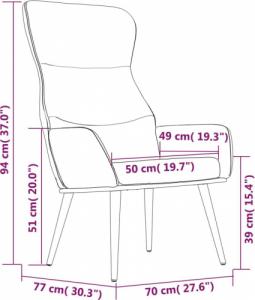vidaXL vidaXL Krzesło wypoczynkowe, ciemnoszare, obite tkaniną 8