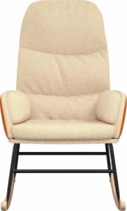 vidaXL vidaXL Fotel bujany, kremowy, tapicerowany tkaniną 5