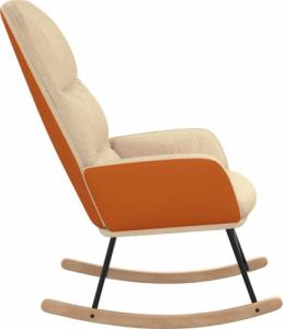 vidaXL vidaXL Fotel bujany, kremowy, tapicerowany tkaniną 6