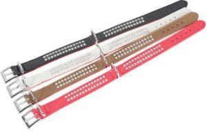 Zolux Obroża skórzana z cyrkoniami 2 rzędy Victoria 45 cm - brązowy 2