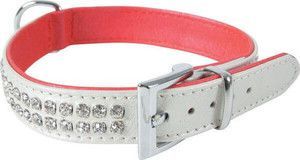 Zolux Obroża skórzana z cyrkoniami 2 rzędy Victoria 45 cm - brązowy 3