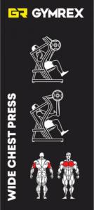 Gymrex Maszyna urządzenia do treningu mięśni klatki piersiowej ramion na wolny ciężar WIDE CHEST PRESS Maszyna urządzenia do treningu mięśni klatki piersiowej ramion na wolny ciężar WIDE CHEST PRESS 5