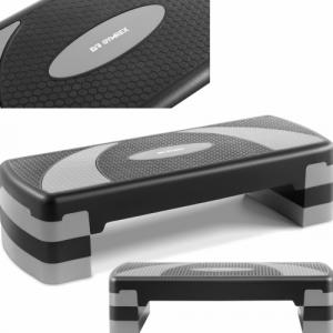 Gymrex Stepper step treningowy do ćwiczeń fitness aerobiku 2 poziomy do 100 kg czarno-szary Stepper step treningowy do ćwiczeń fitness aerobiku 2 poziomy do 100 kg czarno-szary 1