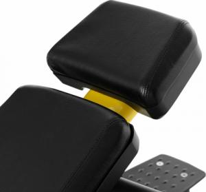 Gymrex Ławka ławeczka treningowa skośna pod sztangę do wyciskania głową w górę czarno-żółta 5