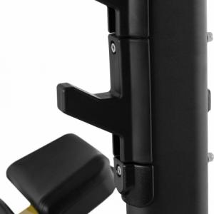 Gymrex Ławka ławeczka treningowa skośna pod sztangę do wyciskania głową w górę czarno-żółta 8