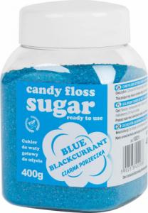 GSG24 Kolorowy cukier do waty cukrowej niebieski o smaku czarnej porzeczki 400g Kolorowy cukier do waty cukrowej niebieski o smaku czarnej porzeczki 400g 1