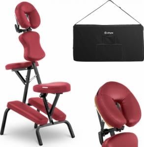 Physa Krzesło do masażu tatuażu przenośne składane Montpellier Red do 130 kg czerwone Krzesło do masażu tatuażu przenośne składane Montpellier Red do 130 kg czerwone 1