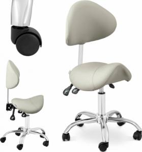 Physa Krzesło kosmetyczne siodłowe z oparciem obrotowe regulowane MANNHEIM GREY szare Krzesło kosmetyczne siodłowe z oparciem obrotowe regulowane MANNHEIM GREY szare 1